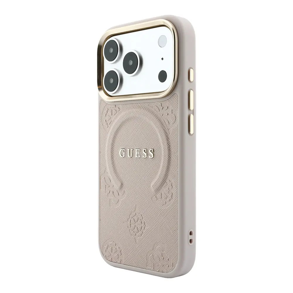 iPhone 18 Pro Max MagSafe Uyumlu PU Deri Kılıf - Guess Peony