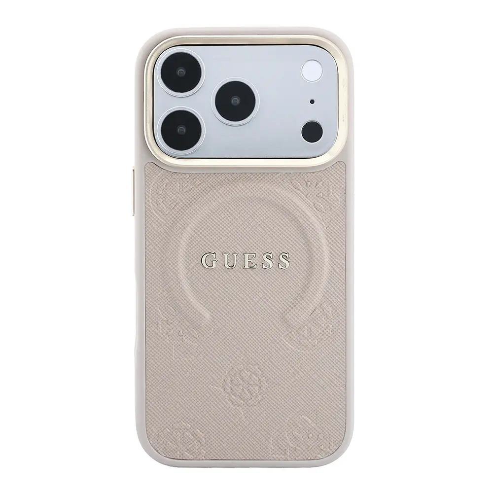 iPhone 18 Pro Max MagSafe Uyumlu PU Deri Kılıf - Guess Peony
