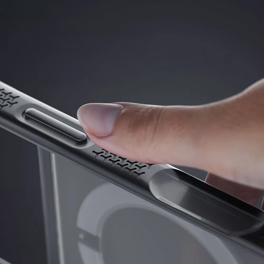 Apple iPhone 18 Pro Max Kılıf Lenyes Air Bumper Serisi M-safe Şarj Özellikli Airbag Tasarımlı Standlı Kapak