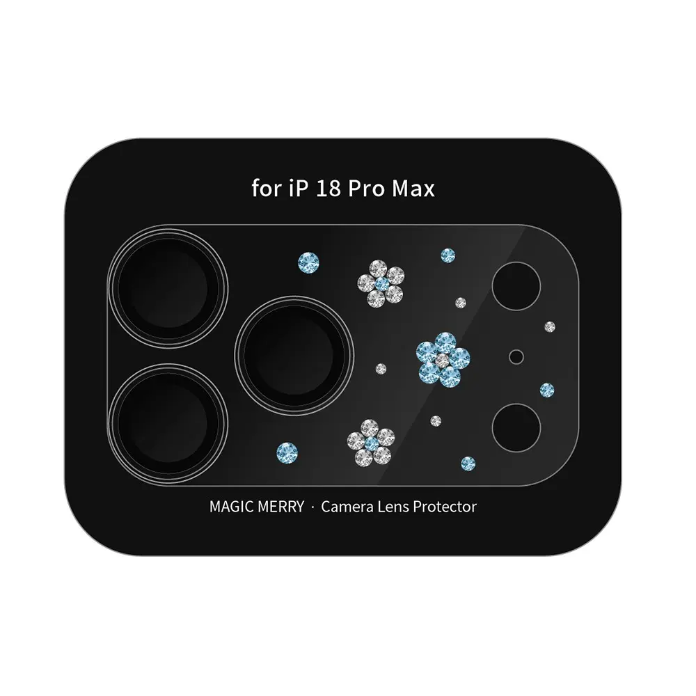 Apple iPhone 18 Pro Max Wiwu Magic Merry Shimmer Serisi Taşlı Kamera Lens Koruyucu