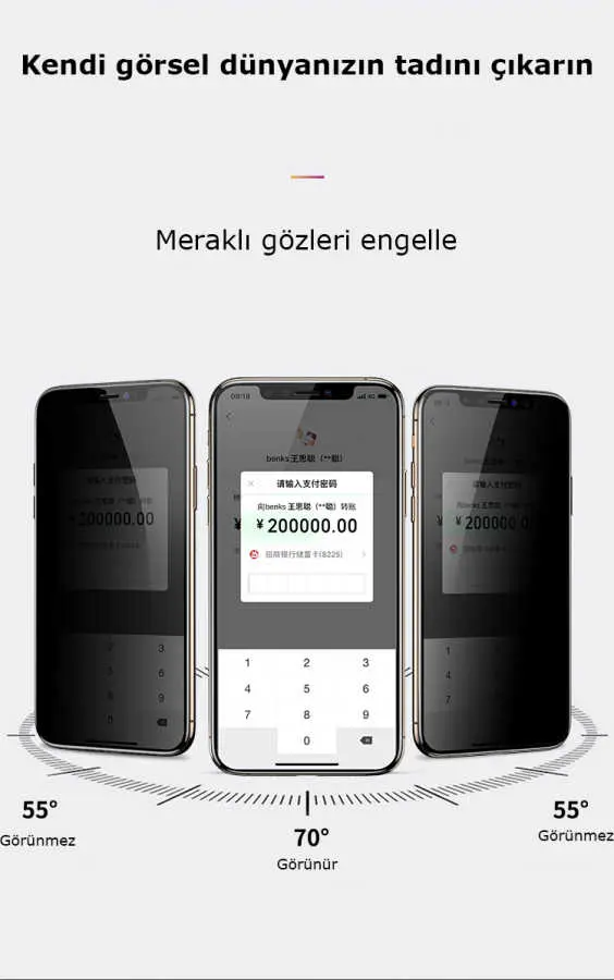 iPhone XS 5.8 Gizlilik Ekran Koruyucu, 0.3 mm - Benks V Pro
