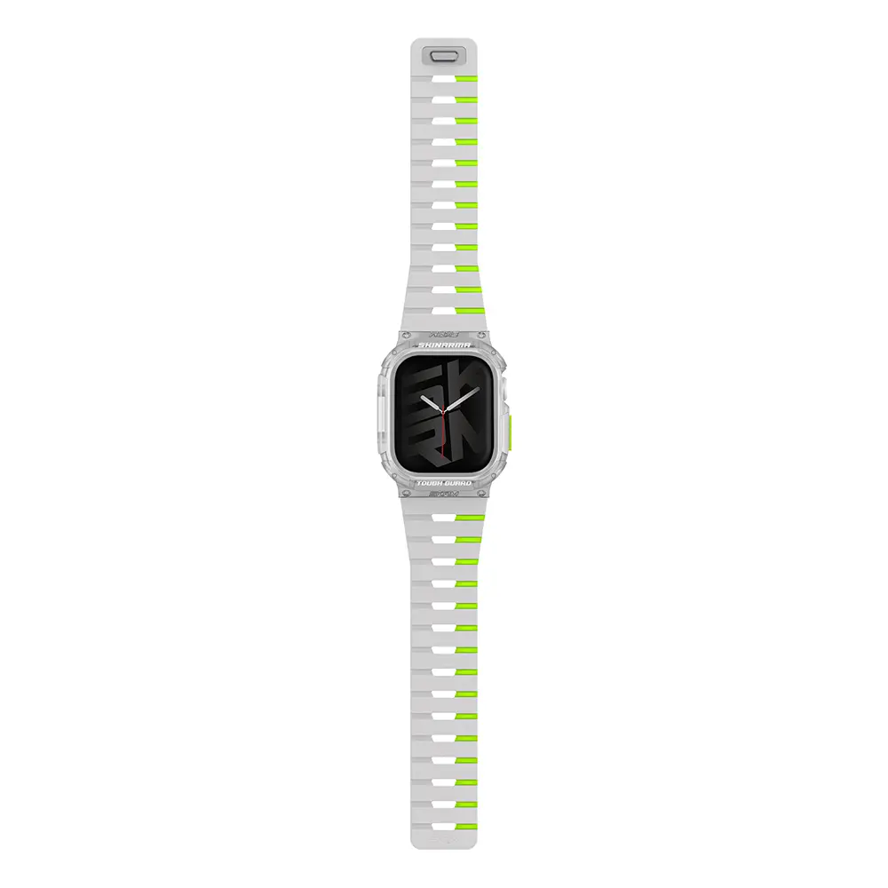Apple Watch 42 mm TPU Kasa Koruyucu ve Silikon Kordon Seti - Skinarma Nightglow Atom Gemini