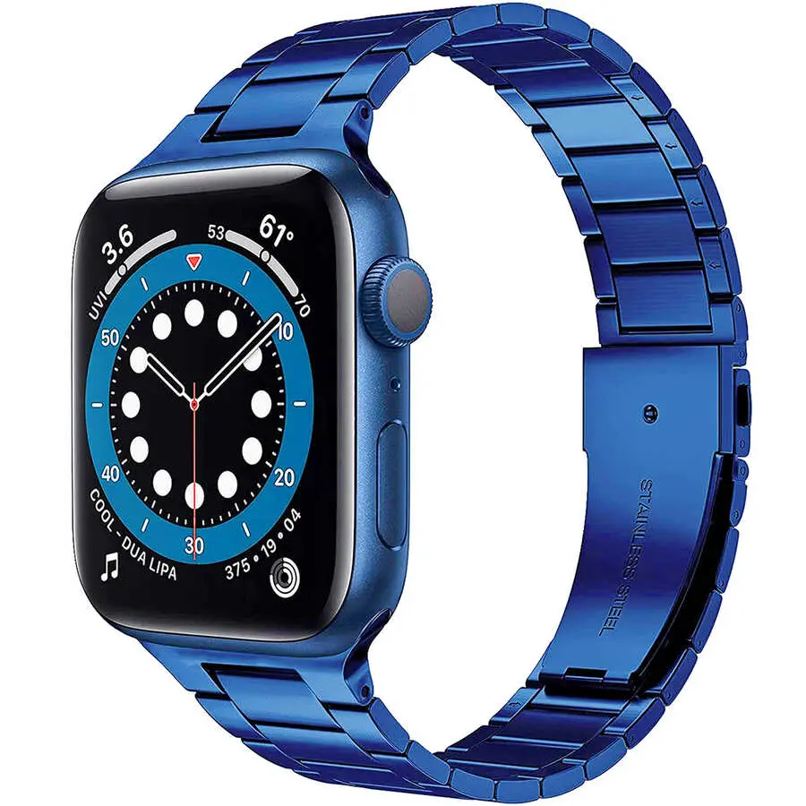Apple Watch 38 mm Metal Kordon - Wiwu Ultra Thin Steel Belt Three Beads