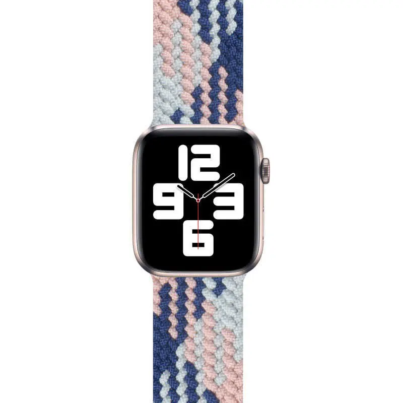 Apple Watch 38 mm Örgü Solo Loop Kordon - Wiwu Braided Contrast Color Small