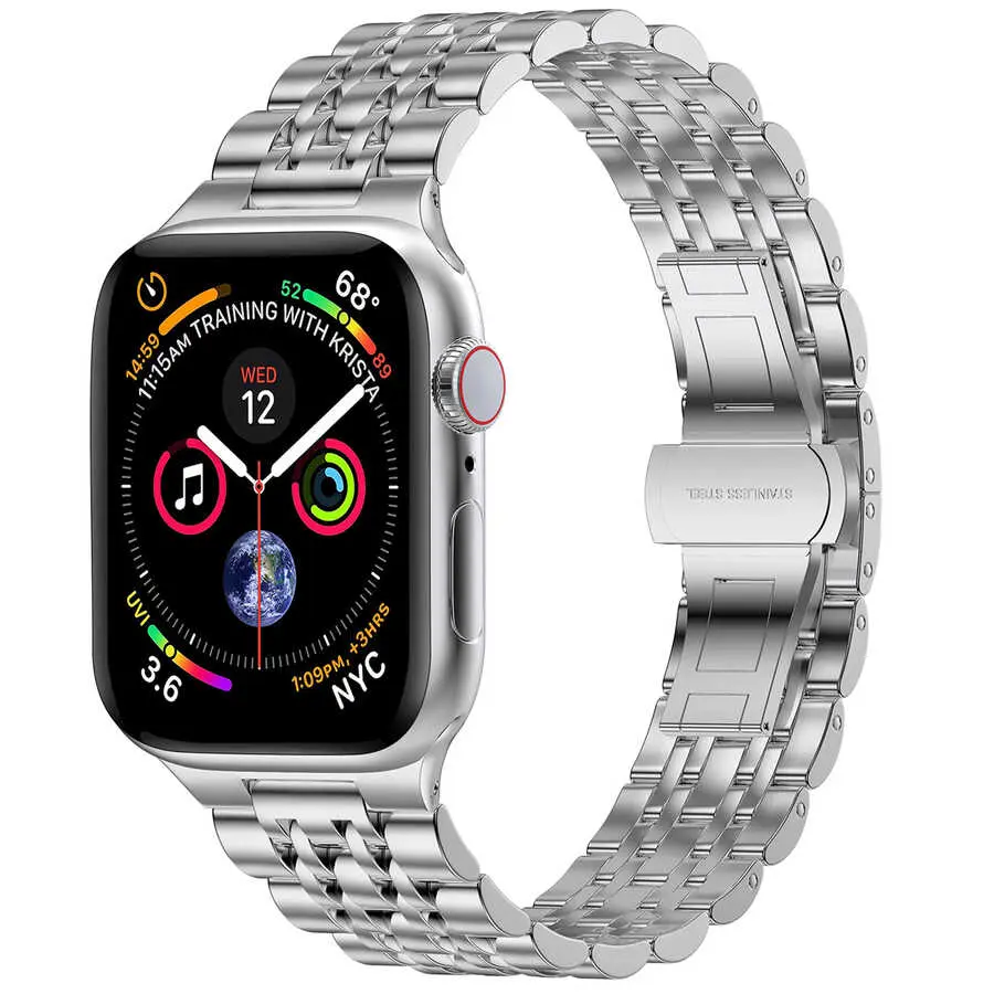 Apple Watch 38 mm Metal Kordon - Wiwu Seven Beads Steel Belt
