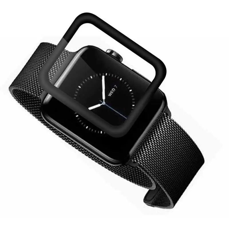 Apple Watch 38 mm Metal Kenarlı Cam Ekran Koruyucu - Zore