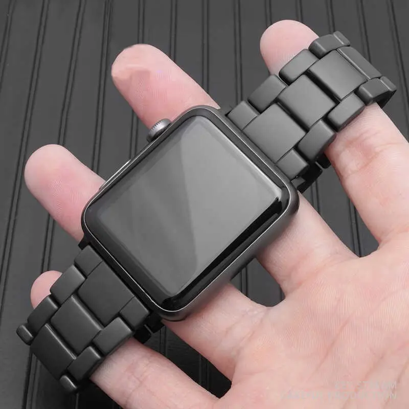 Apple Watch 44mm Mat Seramik Kaplama Metal Kordon - Zore