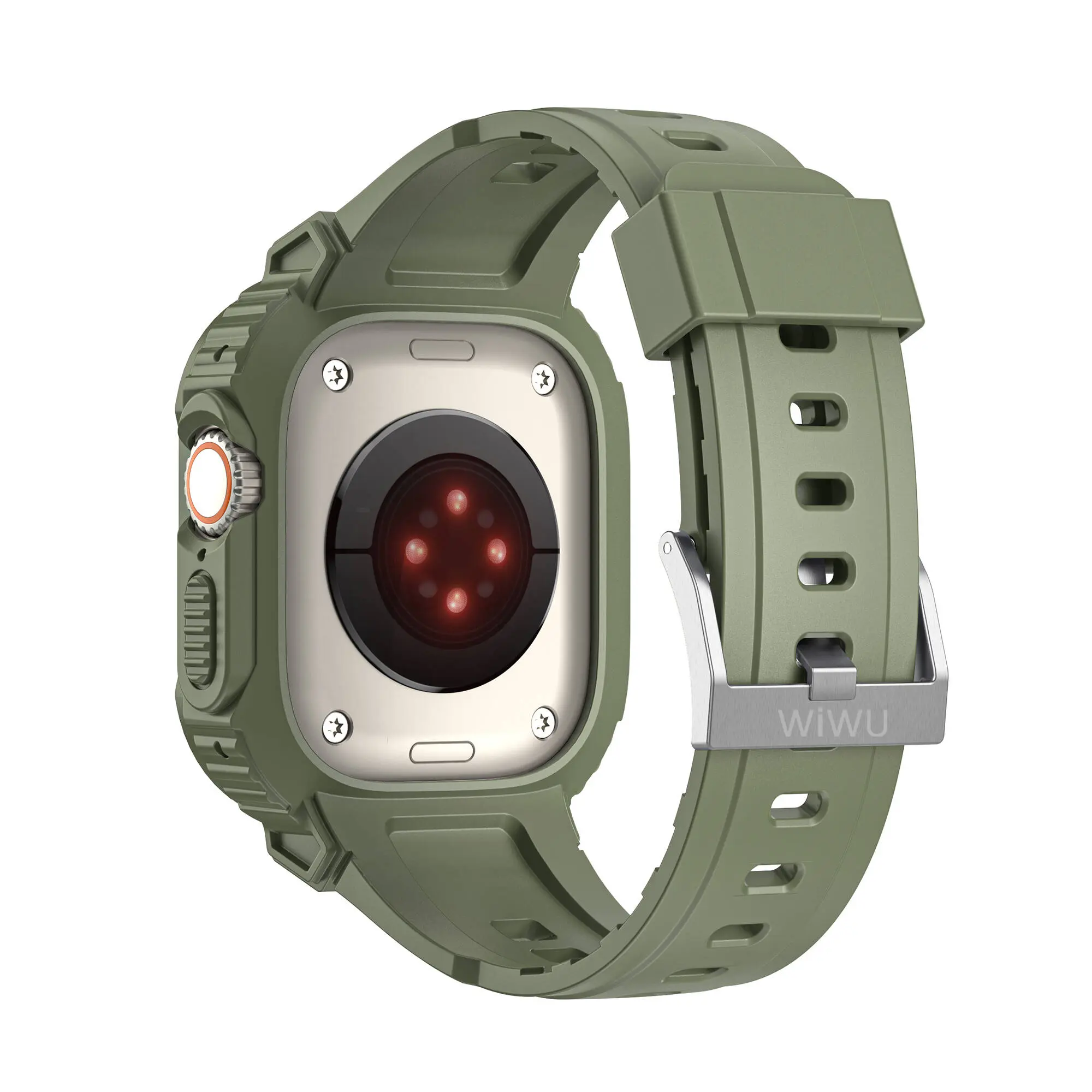 Apple Watch 44 mm Uyumlu 2'si 1 Arada Kasa Koruyuculu Kordon - Wiwu Armor