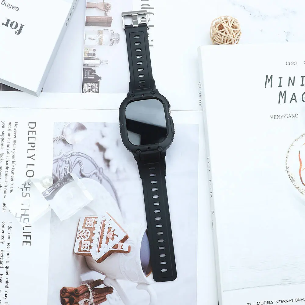 Apple Watch 44 mm Uyumlu 2'si 1 Arada Kasa Koruyuculu Kordon - Wiwu Armor