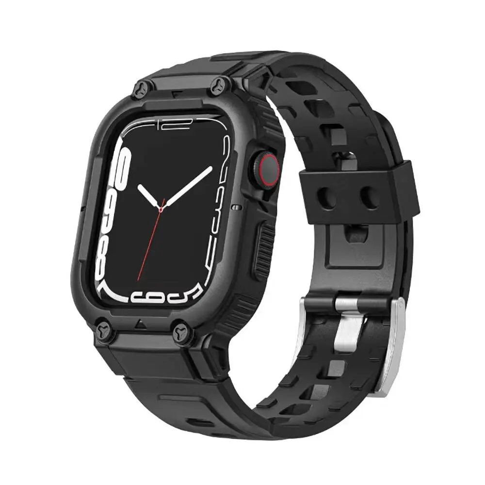Apple Watch 44 mm Uyumlu 2'si 1 Arada Kasa Koruyuculu Kordon - Wiwu Armor
