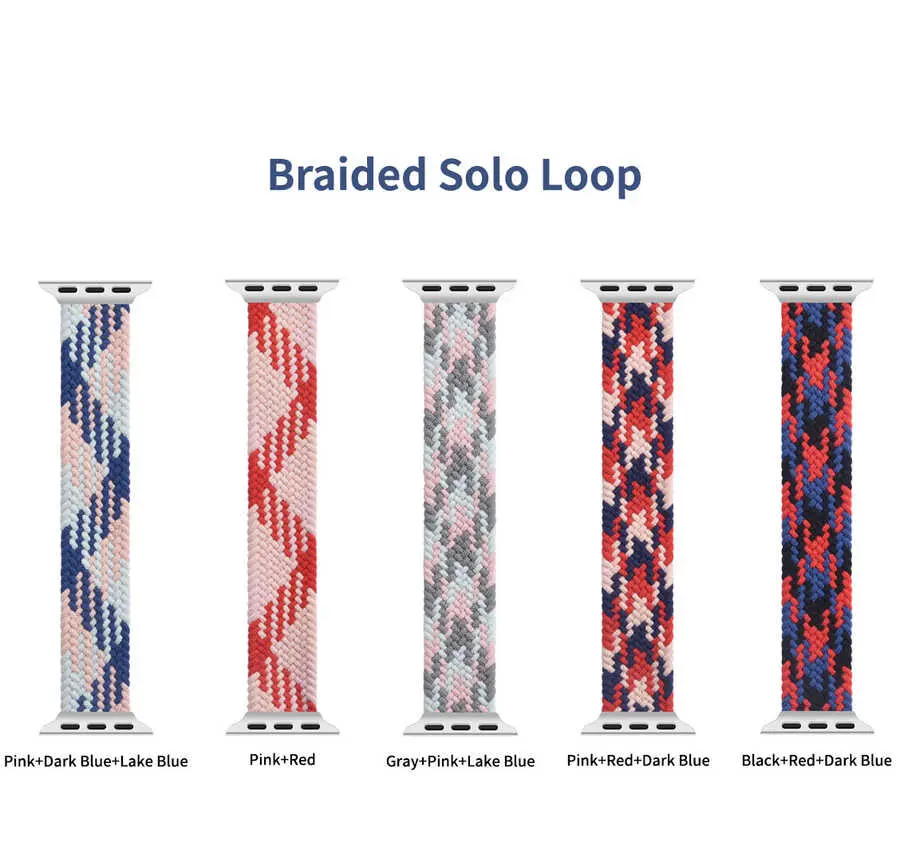 Apple Watch 44 mm Örgü Solo Loop Kordon - Wiwu Braided Contrast Color