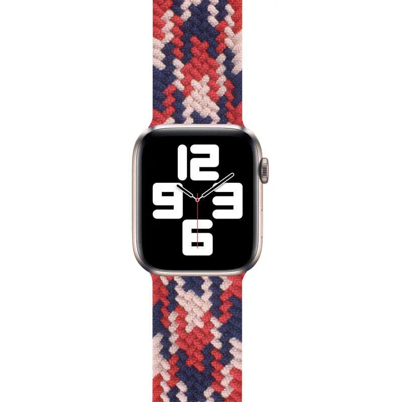 Apple Watch 44 mm Örgü Solo Loop Kordon - Wiwu Braided Contrast Color