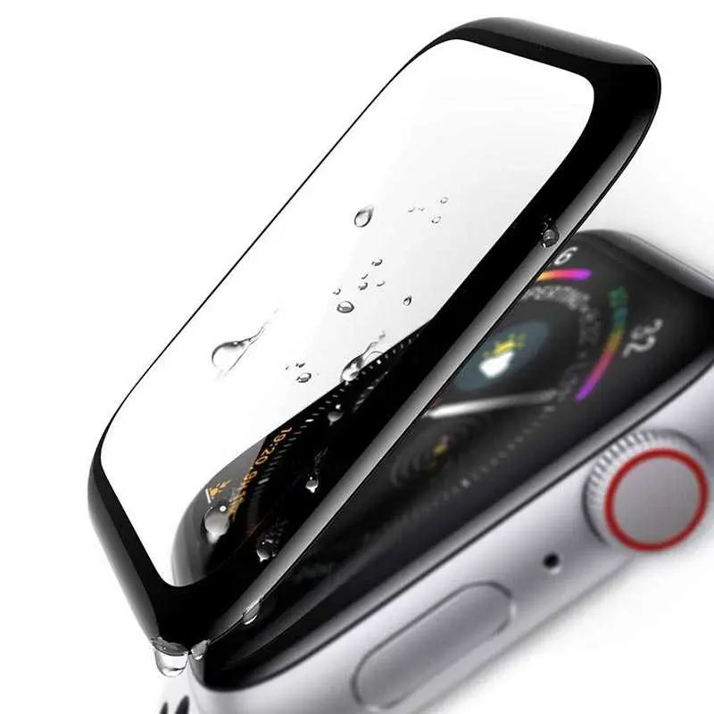 Apple Watch 44 mm Tam Yapışkanlı Temperli Cam Ekran Koruyucu - Zore