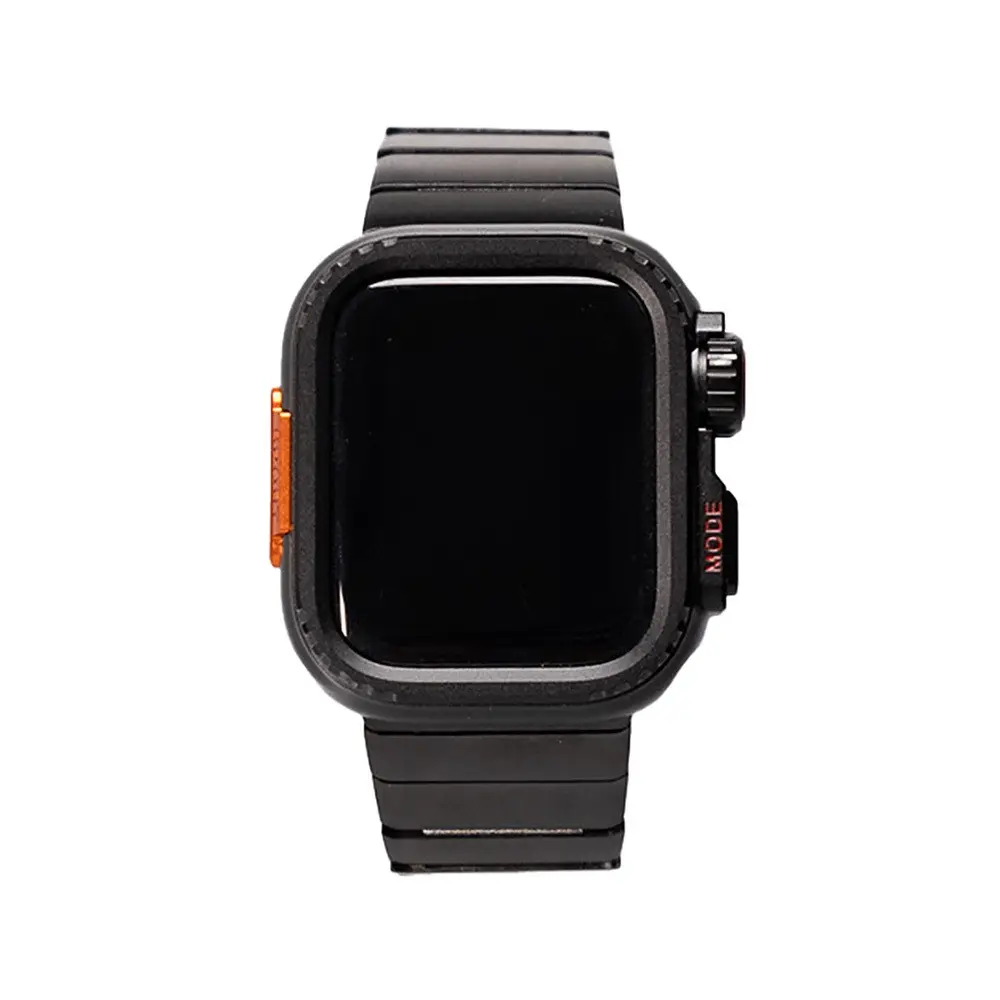 Apple Watch 44 mm Sert Kasa Koruyuculu Metal Kordon - Zore KRD-126