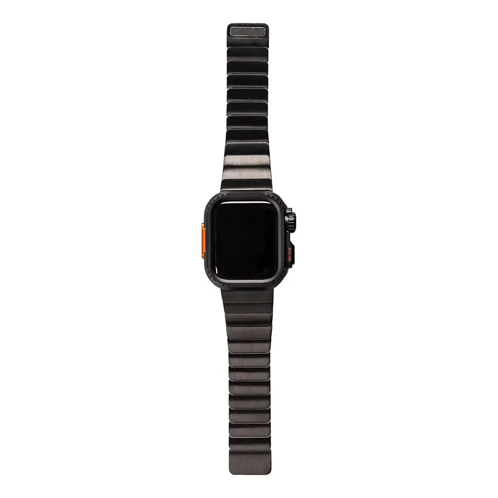 Apple Watch 44 mm Sert Kasa Koruyuculu Metal Kordon - Zore KRD-126