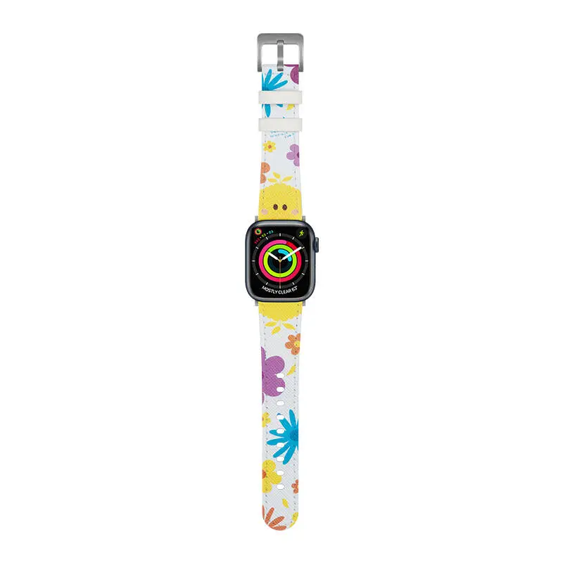 Apple Watch 40 mm Sesame Street Desenli Deri Saat Kordonu - Casebang