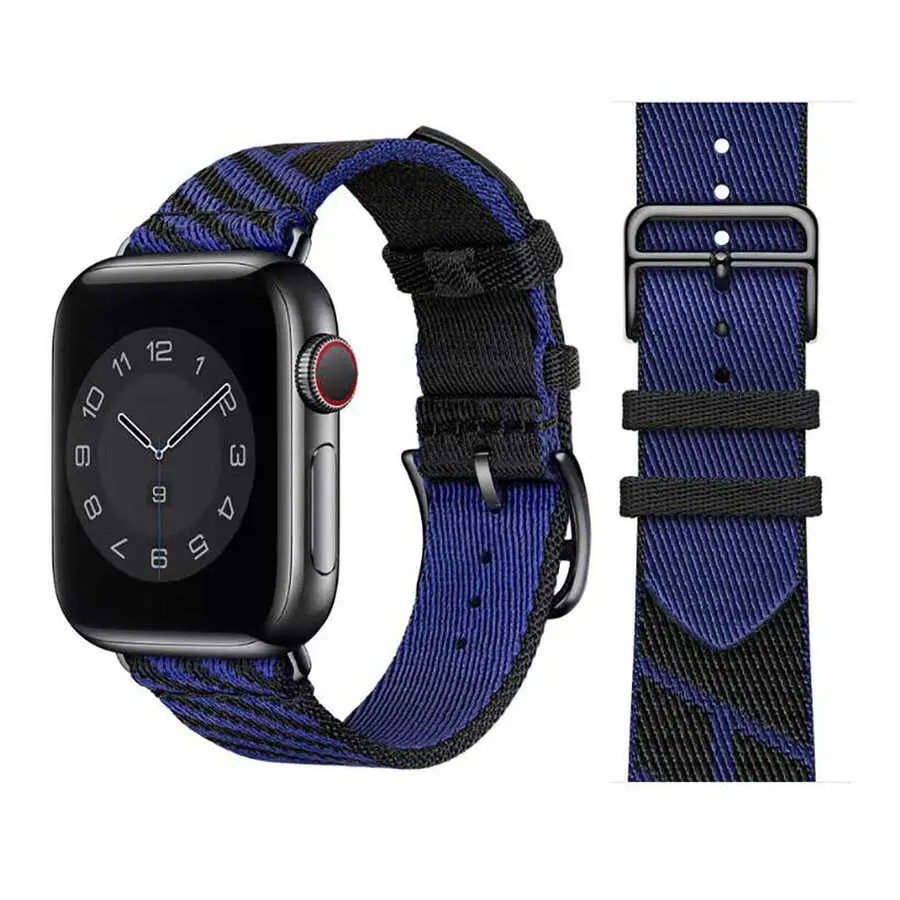 Apple Watch 42 mm Hasır Kordon, Metal Alaşım Tokalı - Zore KRD-51