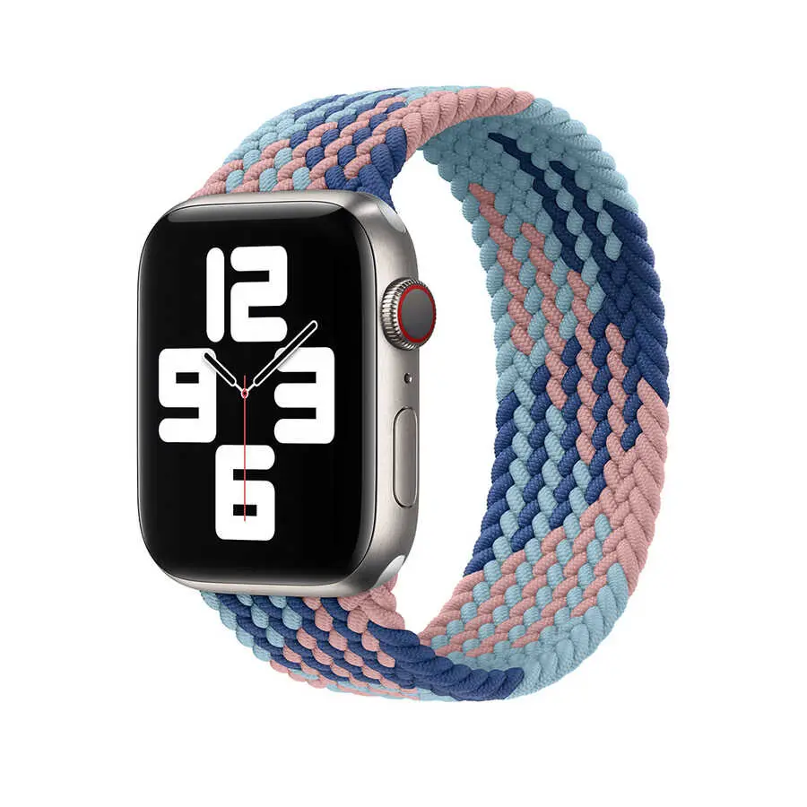 Apple Watch 42 mm Örgü Solo Loop Kordon - Wiwu Braided Contrast Color