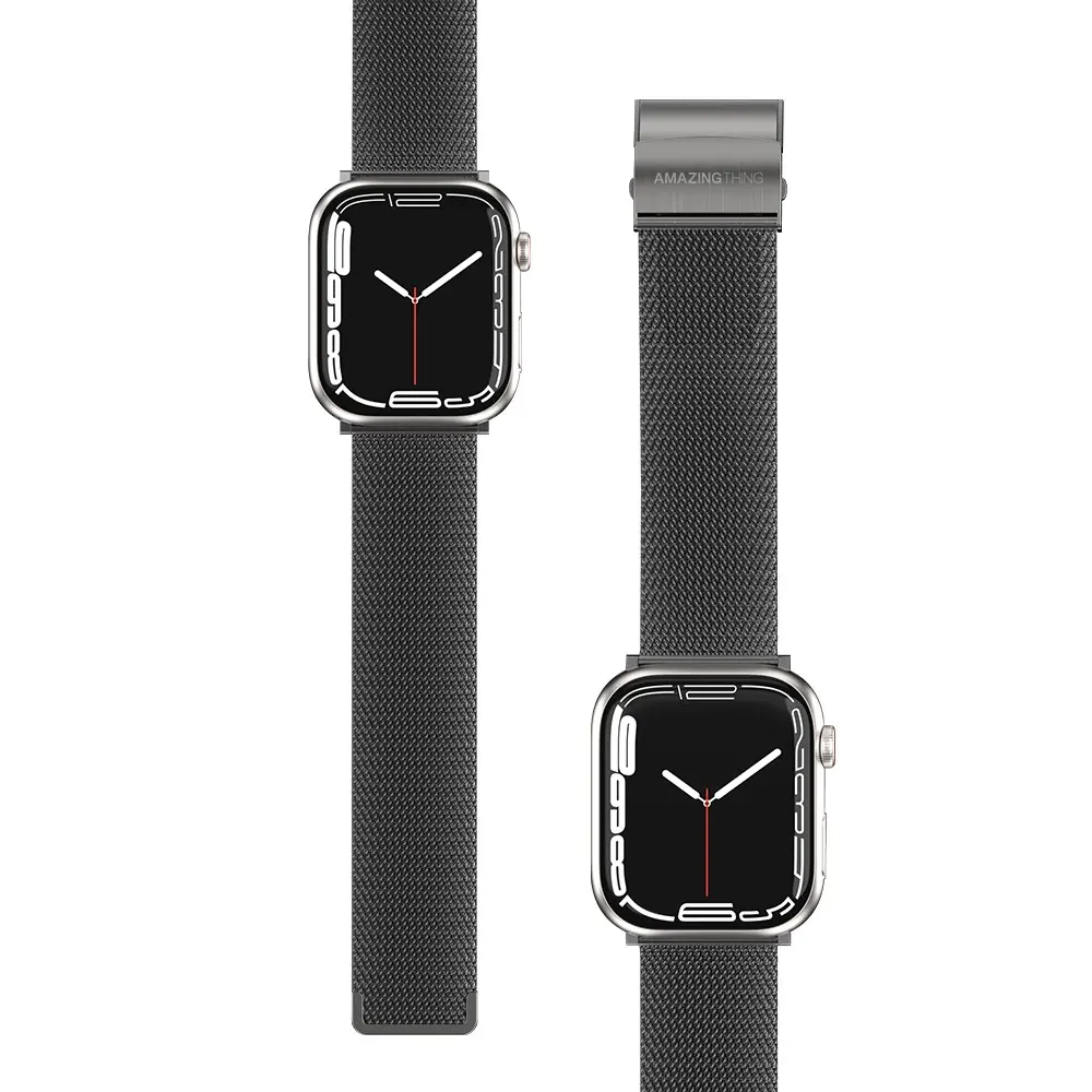 Apple Watch 41 mm Metal Hasır Kordon - Amazingthing Titan