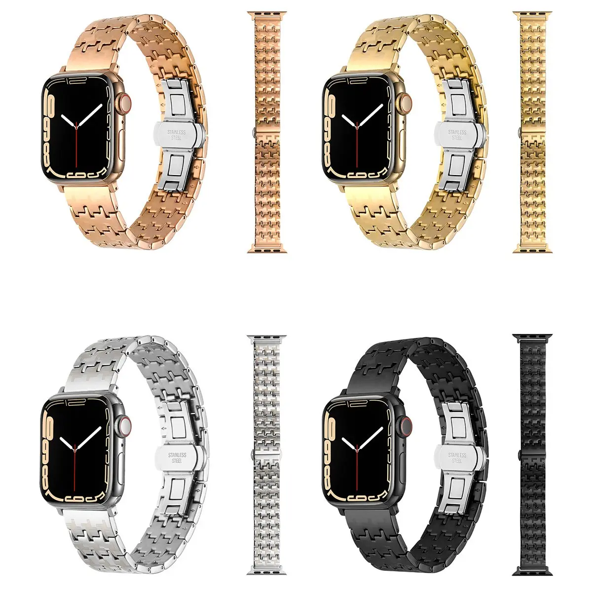 Apple Watch 45 mm Metal Saat Kordonu - Zore KRD-86