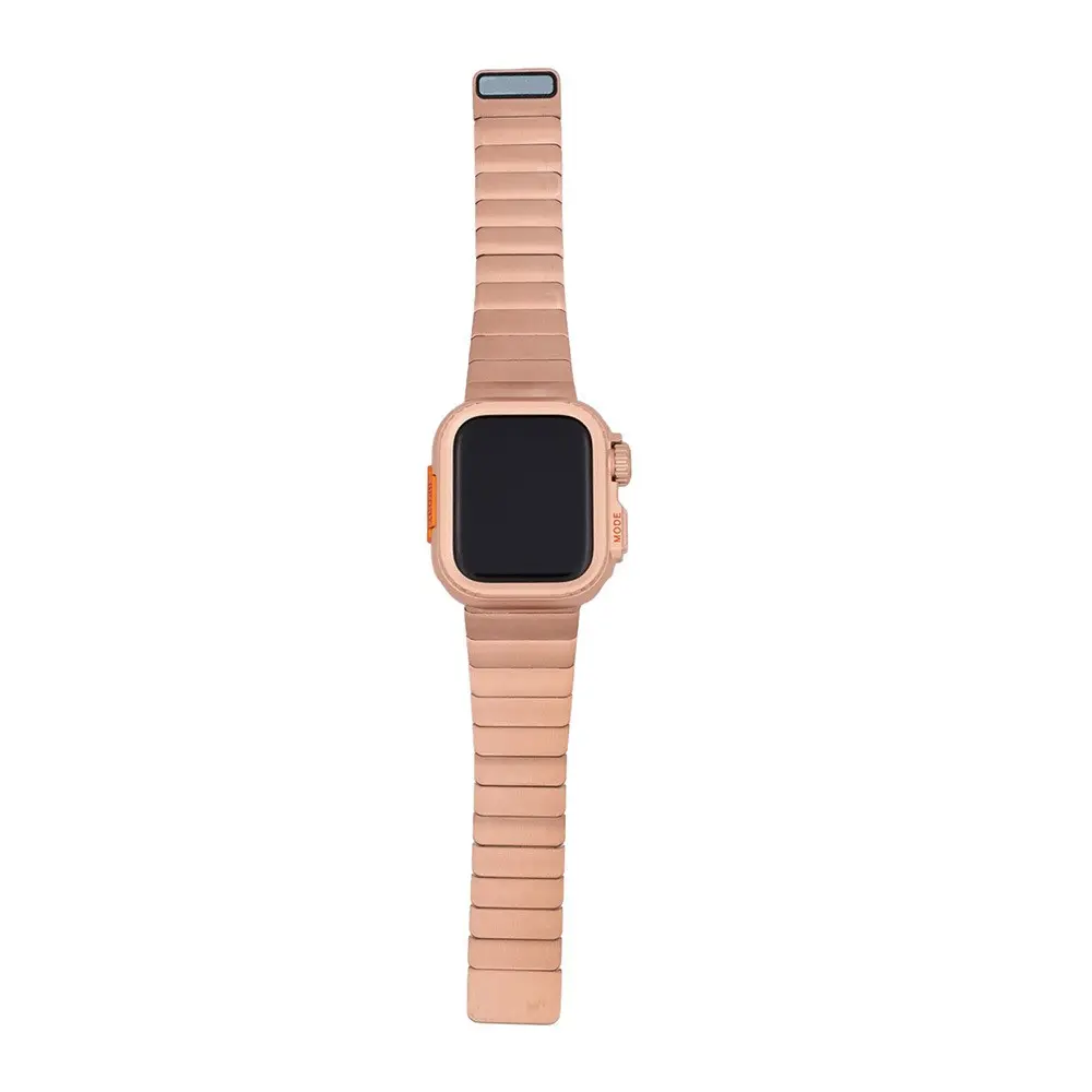 Apple Watch 45 mm Sert Kasa Koruyuculu Metal Kordon - Zore KRD-126