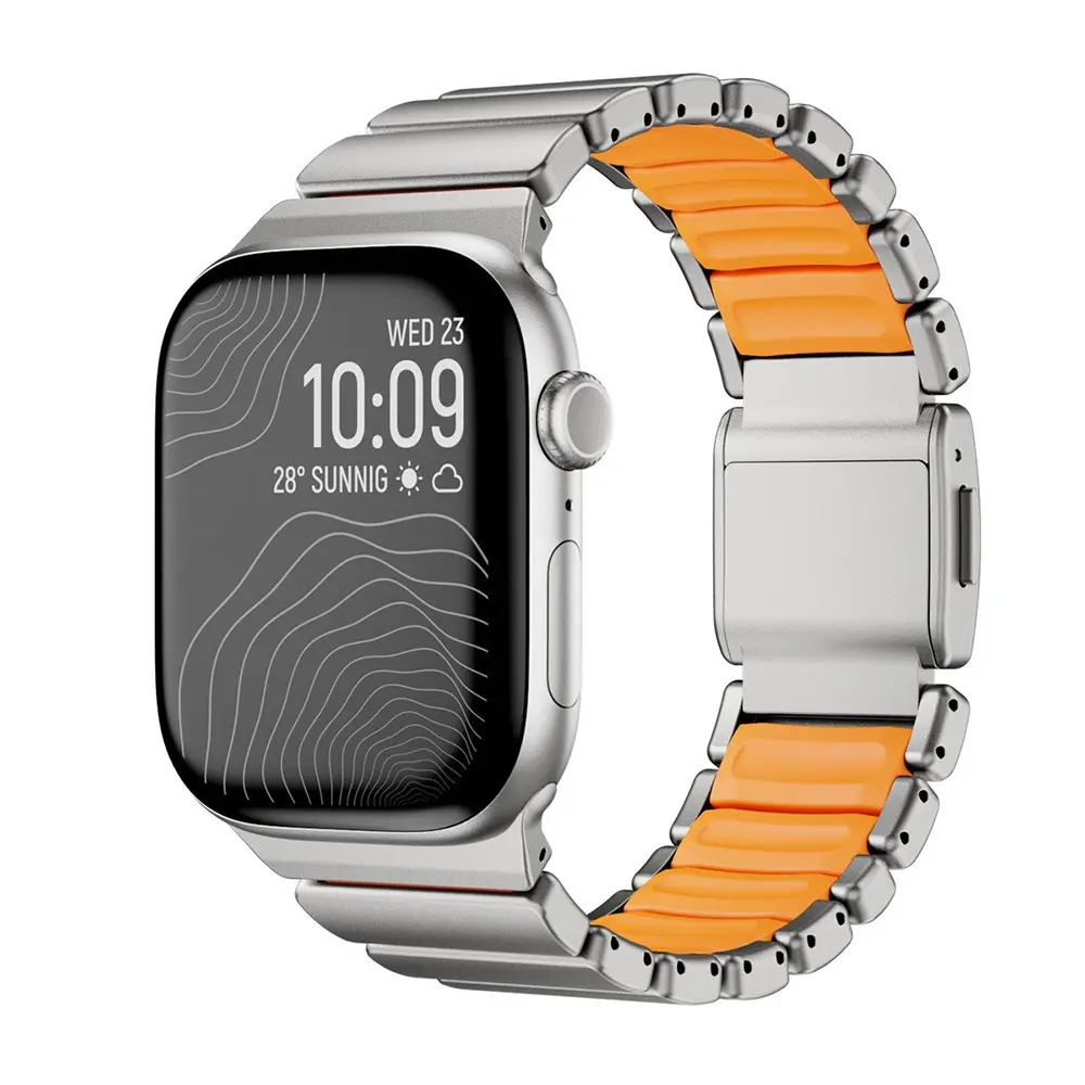 Apple Watch 45 mm Metal Silikon Kordon - Zore KRD-151