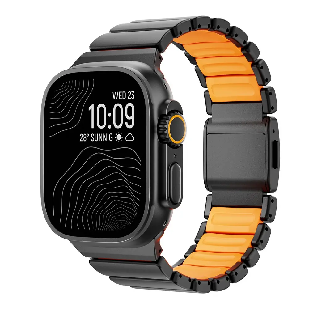 Apple Watch 45 mm Titanyum Silikon Kordon - Zore KRD-152