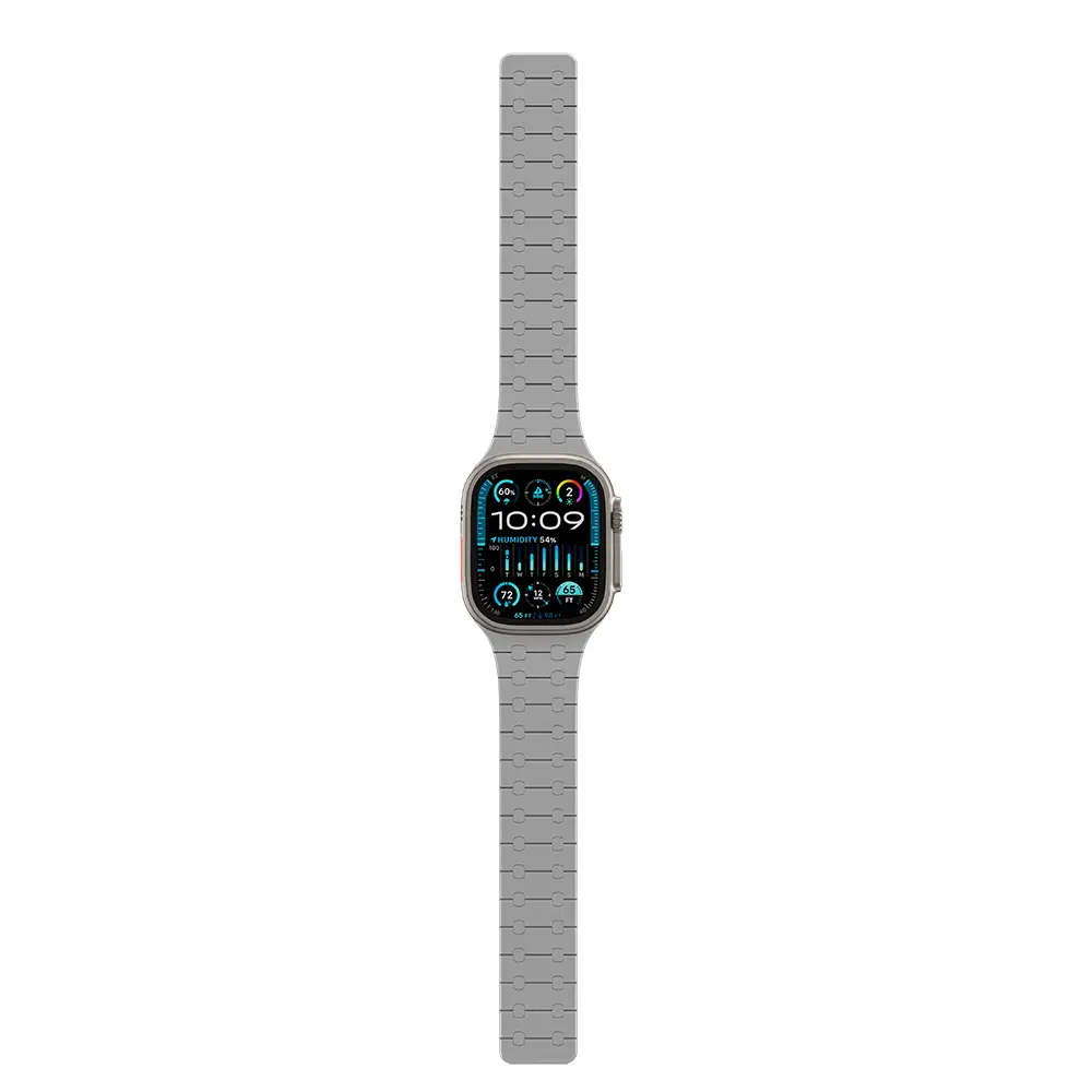 Apple Watch 45 mm Manyetik Silikon Spor Kayış - Amazingthing Smoothie Sport