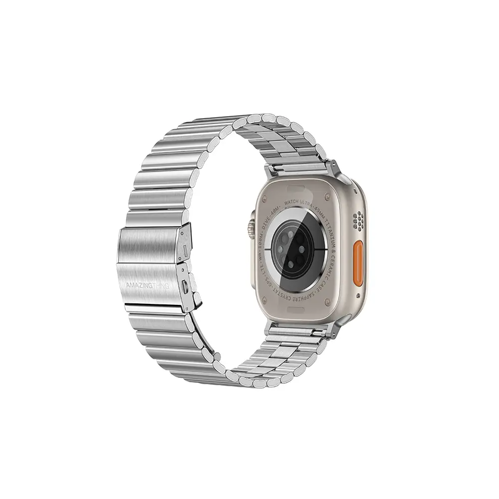 Apple Watch 45 mm 904L Paslanmaz Çelik Metal Kordon - Amazingthing Titan Steel