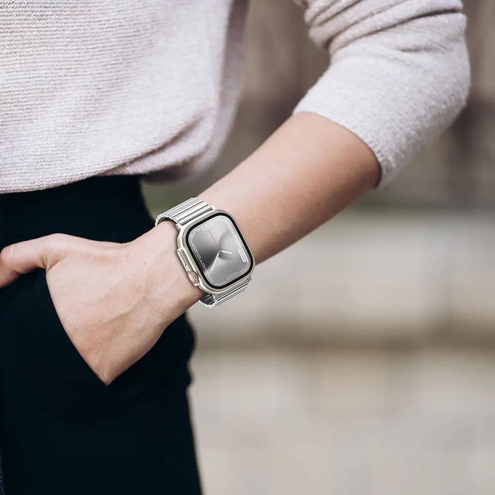 Apple Watch 45 mm 904L Paslanmaz Çelik Metal Kordon - Amazingthing Titan Steel