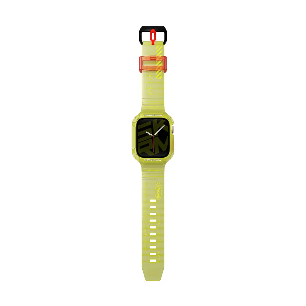 Apple Watch 45 mm Sert PC Kasa Korumalı Silikon Kordon - Skinarma Saido