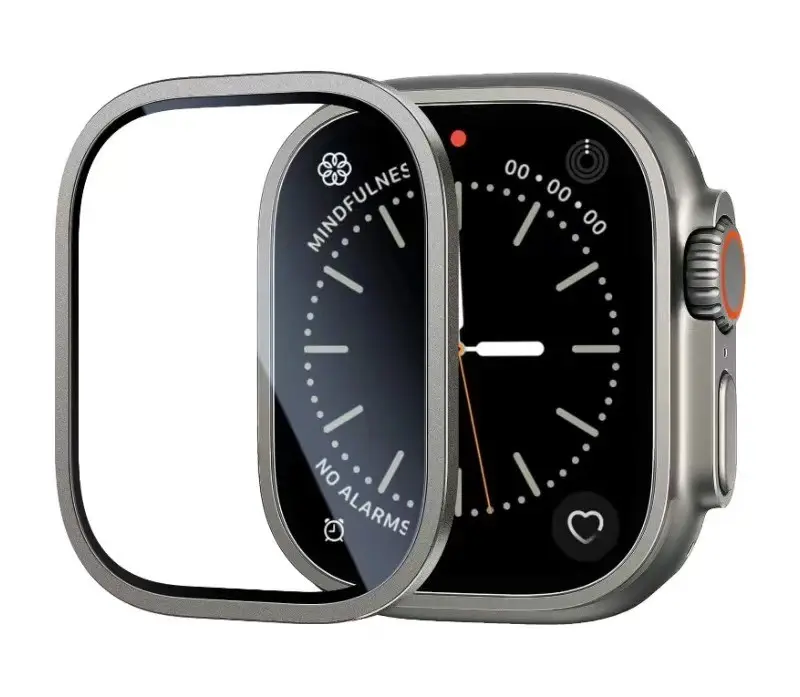 Apple Watch Ultra 49 mm Metal Çerçeveli Ekran Koruyucu - Zore ALM-01