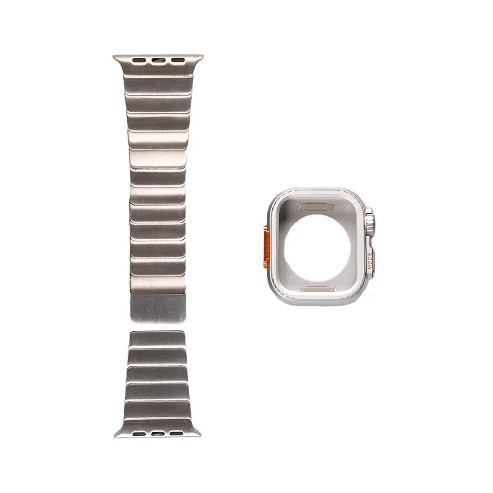 Apple Watch Ultra 49 mm Sert Kasa Koruyuculu Metal Kordon - Zore KRD-126