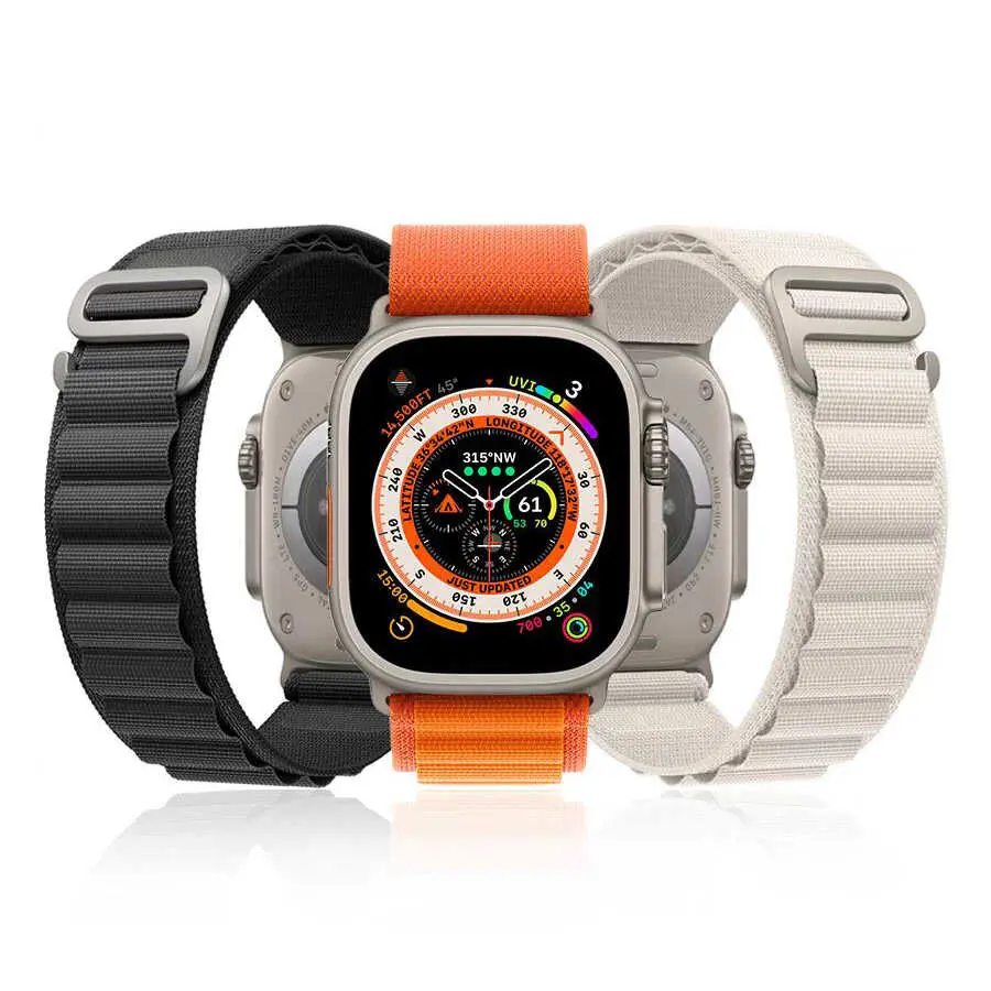 Apple Watch Ultra 49 mm Hasır Örgü Kordon - Zore KRD-74