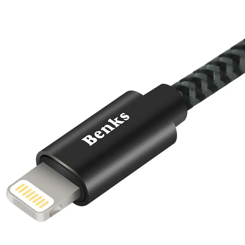 Benks M07 MFI Lightning Kablo, 25 cm Örgülü Tasarım