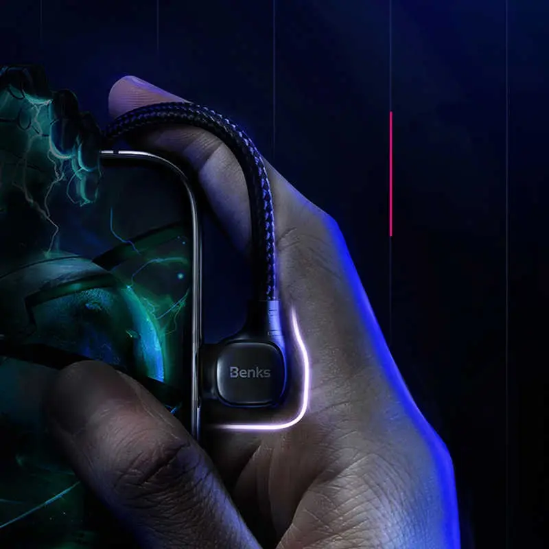 Benks M15 MFi USB-C PD Şarj ve Data Kablosu, 1.5 m, L Şeklinde Uçlu