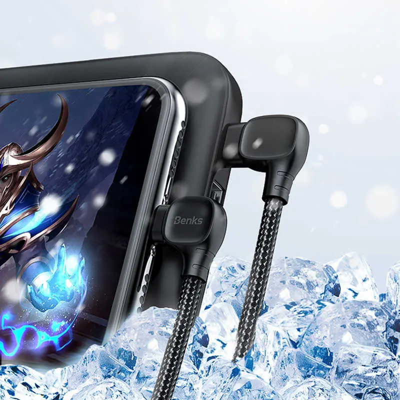 Benks M15 MFi USB-C PD Şarj ve Data Kablosu, 1.5 m, L Şeklinde Uçlu