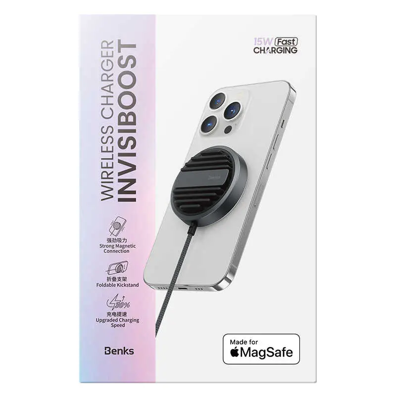 Benks MFM01 MagSafe Uyumlu Standlı 15W Kablosuz Şarj Aleti