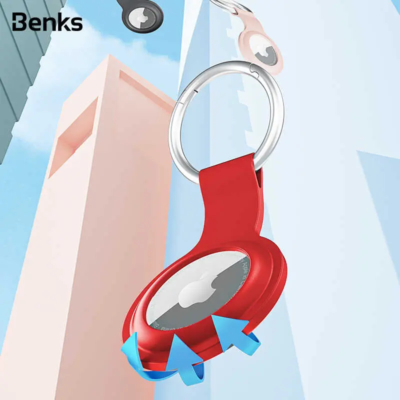 Benks AirTag Silikon Kılıf, Anahtarlıklı ve Yıkanabilir
