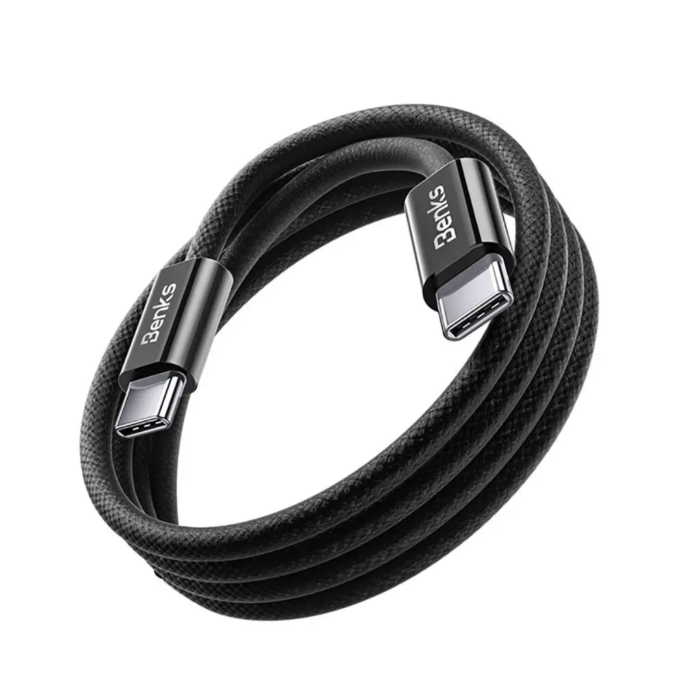 Benks D46 Type-C to Type-C PD 3.0 Örgülü Şarj ve Data Kablosu, 60W 2 Metre
