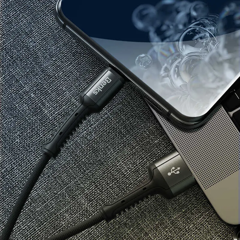 Benks D38 Type-C USB Şarj ve Data Kablosu, 1.2 m Örgülü
