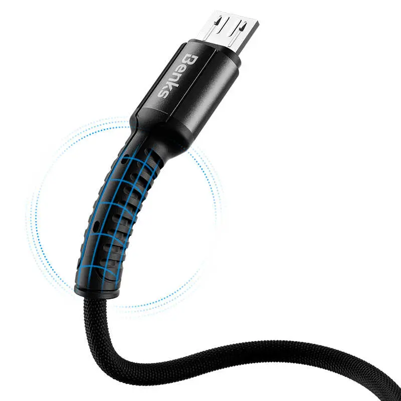 Benks D39 Micro USB Şarj ve Data Kablosu, 1.2 m Örgülü