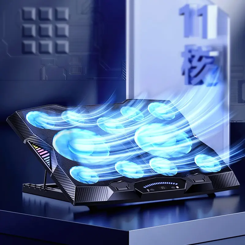 Benks SR08 11 Fanlı RGB Işıklı Soğutucu Laptop Standı