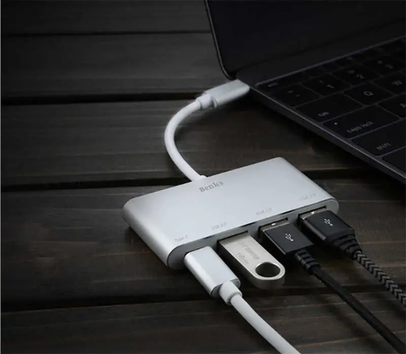 Benks U23 Type-C 3'ü 1 Arada USB Adaptör, USB 3.0 ve 2x USB 2.0