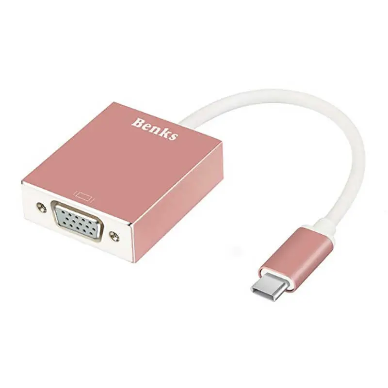 Benks USB 3.1 Type-C to VGA Adaptör, 1080p Görüntü Aktarımı