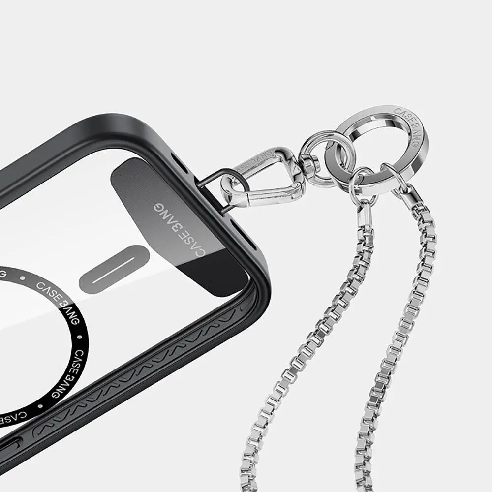 Casebang Ayarlanabilir Çapraz Vücut Telefon Askı Zinciri, Gümüş
