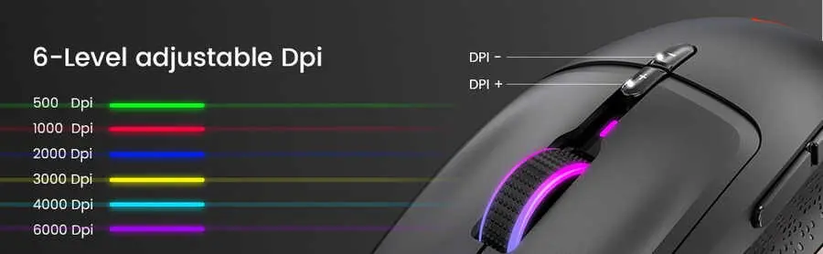 Eksa EM600 Kablolu Oyuncu Mouse, 12 Modlu RGB Işıklı ve 12000 DPI