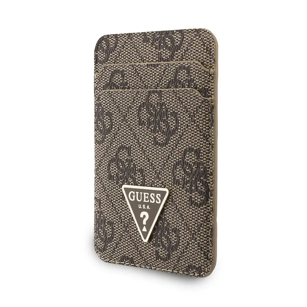 Guess Orjinal Lisanslı 2in1 Bilek Askı İpli 4G Desenli Metal Üçgen Logolu Magnetik Kartlık