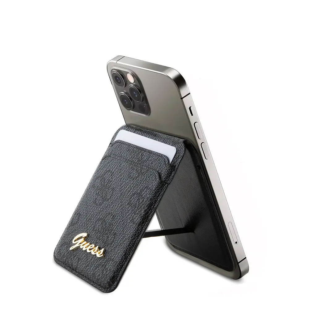 Guess Orjinal Lisanslı 4G Desenli Metal Script Logolu Magnetik Kartlık
