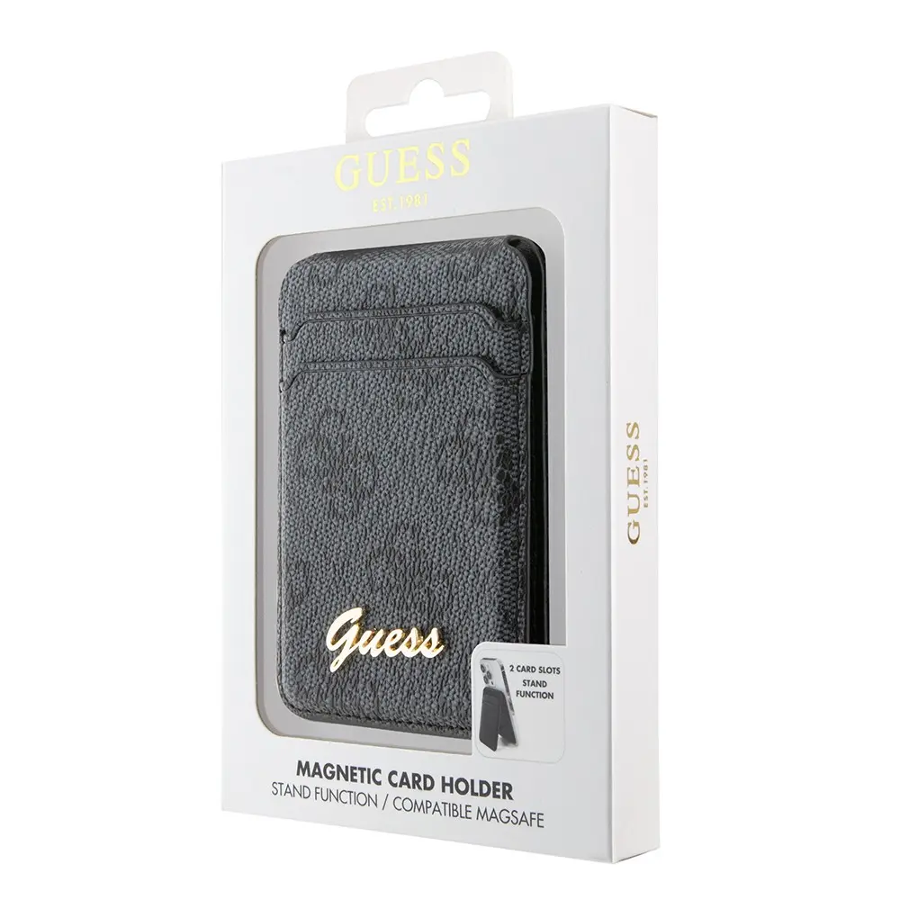 Guess Orjinal Lisanslı 4G Desenli Metal Script Logolu Magnetik Kartlık